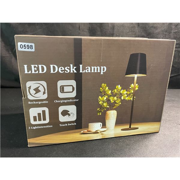 Box of 2 LED Mini Rechargeable Desk/Table Lamps - Gold - Brand New!