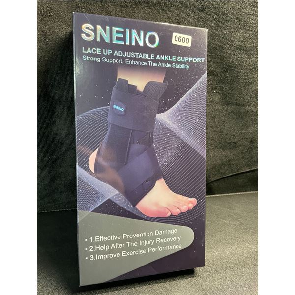 1 Sneino Lace-Up Adjustable Ankle Support Brace - New