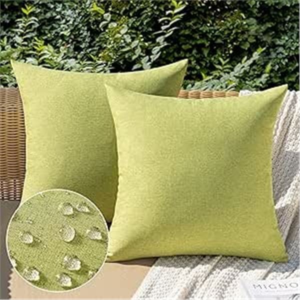 2 Boxes of Miulee Decorative Outdoor Waterproof Pillow Cases (18 x 18 inch) Green - 2 Per Pack