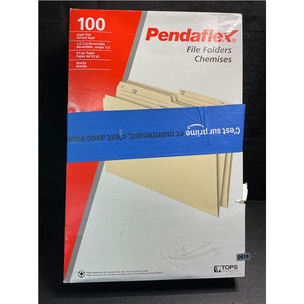 1 Box of Pendaflex File Folders - 100PC -Legal Size - New
