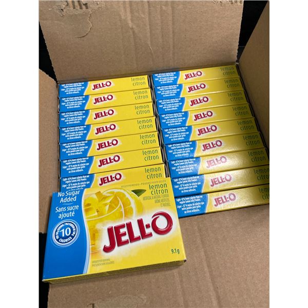 1 Case of Jell-O Jelly Powder - Lemon - No Sugar Added - 18 Boxes Included (9.1g Each) - New