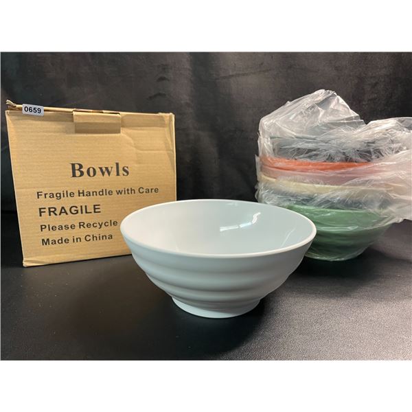 1 Box of 8 Evanda Plastic Food bowls - Set of 8 - Multicolor - New