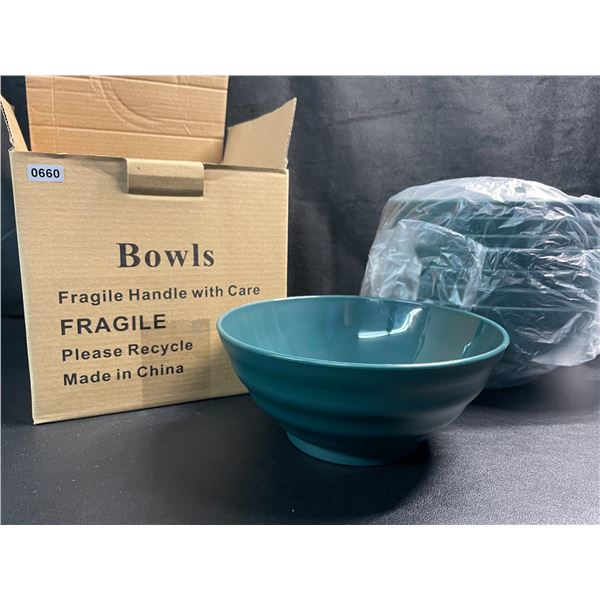 1 Box of 8 Evanda Plastic Food bowls - Set of 8 - Dark Green - New