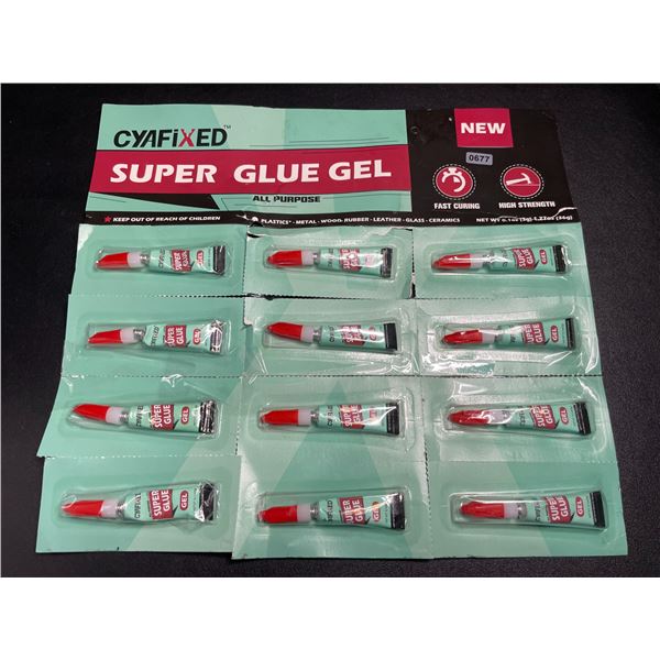 Pack of 12 Cyafixed All-Purpose Super Glue Gels - New