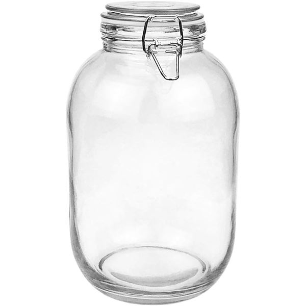 1 Folinstall 1 Gallon Glass Storage Jar with Airtight Lid - Great for Storing Pickled Foods - New