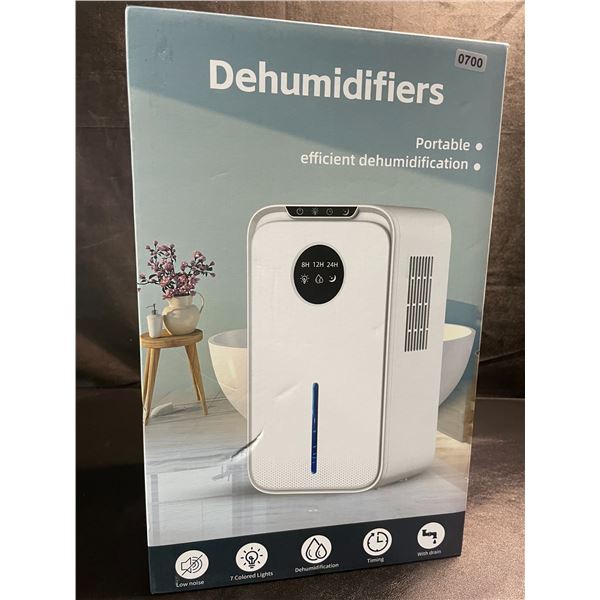 1 Large Household Dehumidifier (85oz) w/ LCD Display & 7-Colored Night Light - Brand New!