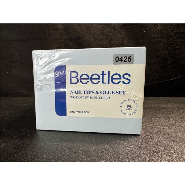 Beetles Coffin Style Nail Tips and Glue Set Soak Off UV and LED Cured - Brand New!