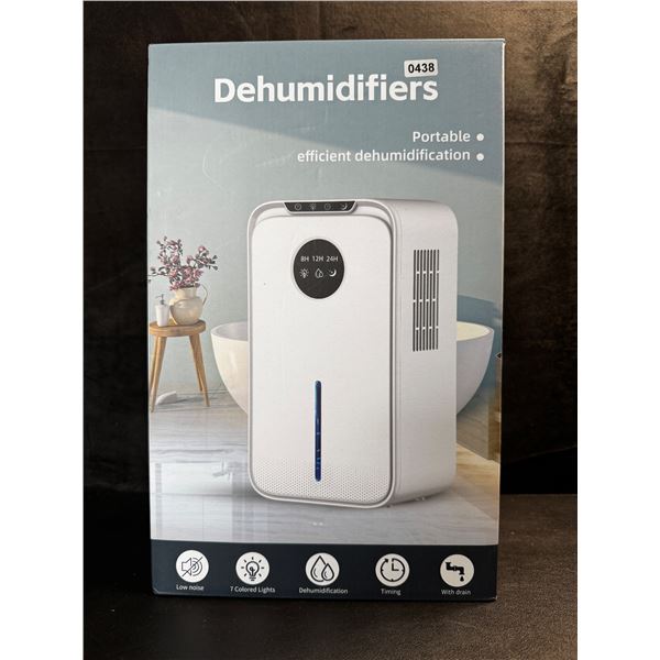 1 Large Household Dehumidifier (85oz) w/ LCD Display & 7-Colored Night Light - Brand New!