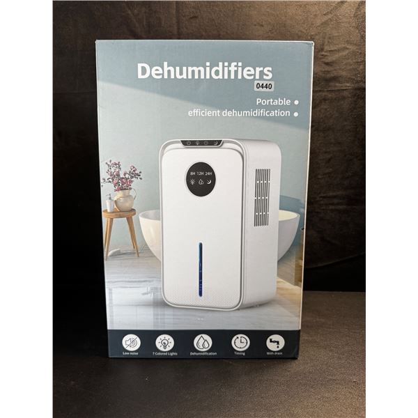 1 Large Household Dehumidifier (85oz) w/ LCD Display & 7-Colored Night Light - Brand New!