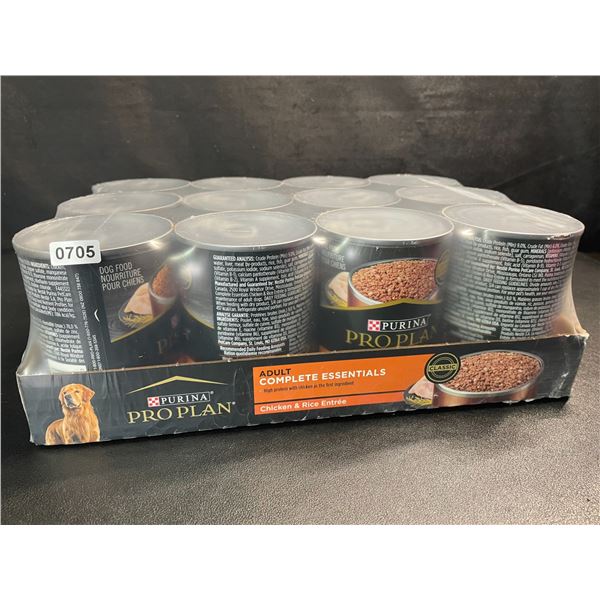 Case of 12 Cans of Purina Pro Plan Adult Complete Essentials Dog Food - Chicken & Rice; BB: AUG 2026