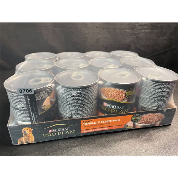 Case of 12 Cans of Purina Pro Plan Adult Complete Essentials Dog Food - Chicken & Rice; BB: AUG 2026