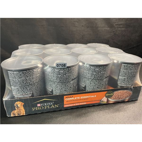 Case of 12 Cans of Purina Pro Plan Adult Complete Essentials Dog Food - Chicken & Rice; BB: AUG 2026