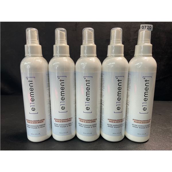 5 Bottles of e11ement Hypochlorous Acid Face & Skin Spray - 240ml Each - New Sealed