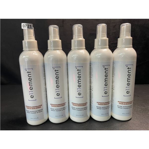 5 Bottles of e11ement Hypochlorous Acid Face & Skin Spray - 240ml Each - New Sealed