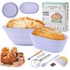 Image 1 : 2PC Silicone Bread Proofing Basket Kit (Includes 9" Round Bread Pan & 10" Oval Pan) - New!