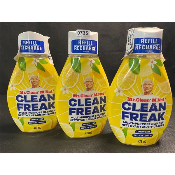 3 Mr.Clean - Clean Freak - Multi-Purpose Deep Cleaner Mist Refills - Lemon Zest - 473ml - New