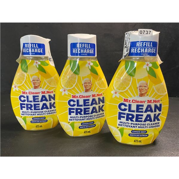 3 Mr.Clean - Clean Freak - Multi-Purpose Deep Cleaner Mist Refills - Lemon Zest - 473ml - New