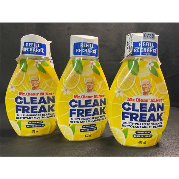 3 Mr.Clean - Clean Freak - Multi-Purpose Deep Cleaner Mist Refills - Lemon Zest - 473ml - New