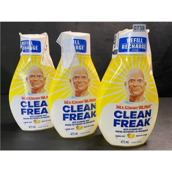 3 Mr.Clean - Clean Freak - Multi-Purpose Deep Cleaner Mist Refills - Lemon Zest - 473ml - New