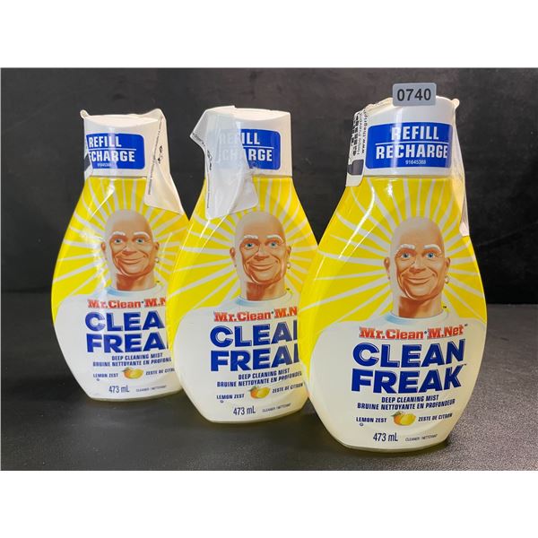3 Mr.Clean - Clean Freak - Multi-Purpose Deep Cleaner Mist Refills - Lemon Zest - 473ml - New