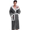 Image 1 : 1 Rosyline Mens Plush Robe - Dark Grey/White - Size XL - New Sealed