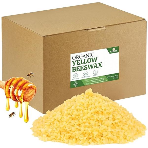 1 Box of Yasnay Organic Yellow Beeswax - 10LBS - New Sealed