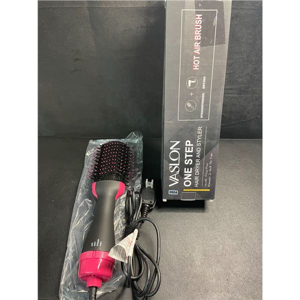1 Hot Air Brush Volumizer Styling Tool for Hair - Pink/Black - New (Damaged Box)