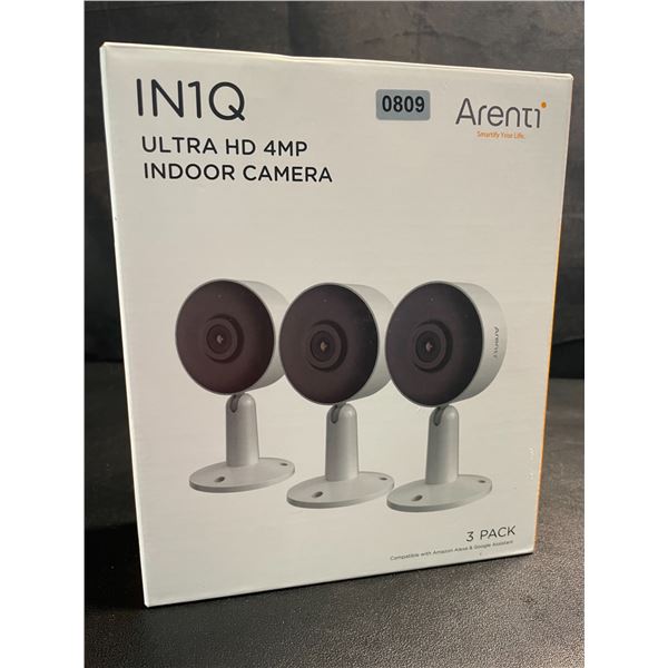 Arenti IN1Q Ultra HD 4MP Indoor Security Cameras - 3 Pack/Cameras Included - Brand New!