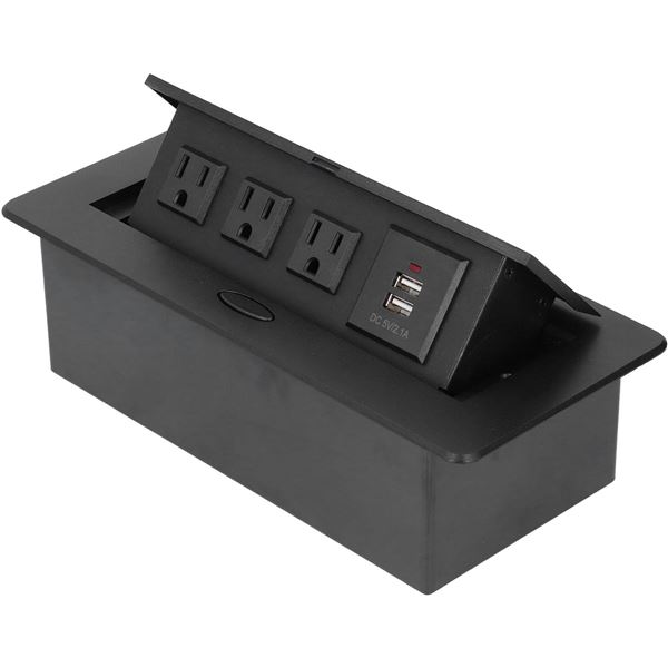 1 Recessed Flush Mount Power Strip Bar w/ USB Ports - Brand New!