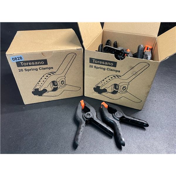2 Boxes of Spring Clamps - 20 Per Box - 3.5" Clamp Size - New