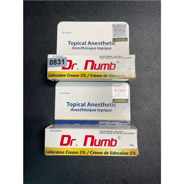 2 Dr.Numb Lidocaine Topical Anesthetic Numbing Cream - 10g Each - New Sealed