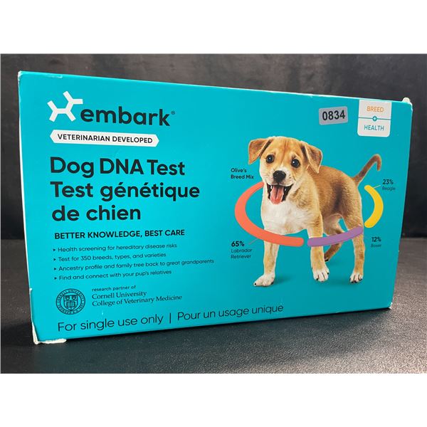1 Embark Dog DNA Testing Kit - Breed+Heatlh Single-Use Dog DNA Testing Kit - New!