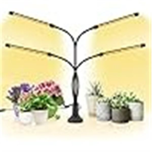 1 LED Grow Light - 4-Head 30W Plant Grow Light with 9 Dimmable Levels & Adjustable Height - New
