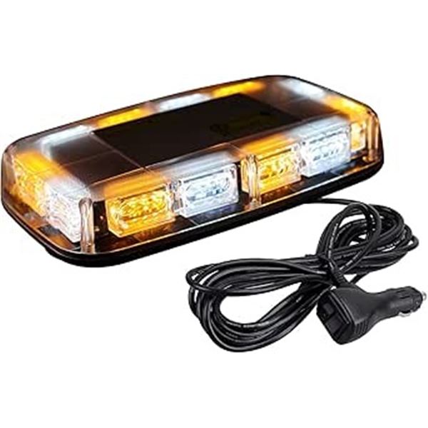 1 LED Roof Top Emergency Strobe Light Bar for Vehicles - Amber/White - New
