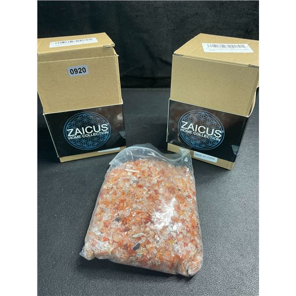 2 Boxes of Zaicus 1LB Carbuncle Tumbled Chips/Stones - New