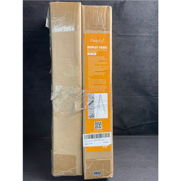 2 Pack of Magicfly Display Art Easels - Black Steel - 63" Tall - Easy-Folding Design - New