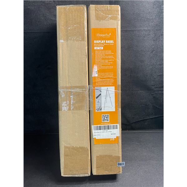 2 Pack of Magicfly Display Art Easels - Black Steel - 63" Tall - Easy-Folding Design - New