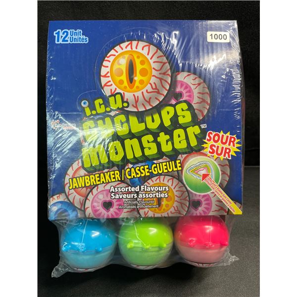 1 Box of Cyclops Monster Jawbreaker Sour Candies - 12 Units Included - New Sealed