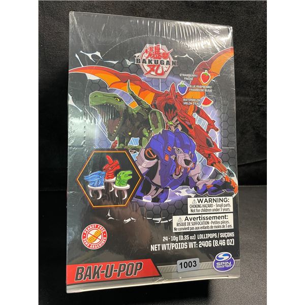 1 Box of Bakugan Bak-U-Pops Lollipops Candy - 24 Ring Lollipops Included - New Sealed
