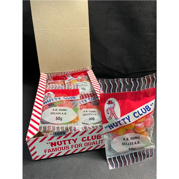 1 Box of "Nutty Club" A.B. Gums/Candies - 12 Packs x 50g each - New Sealed