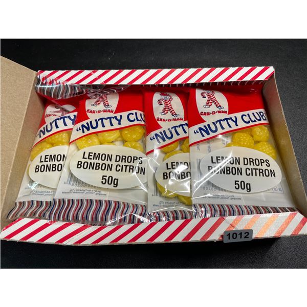 1 Box of "Nutty Club" Lemon Drops - 12 Packs x 50g each - New Sealed