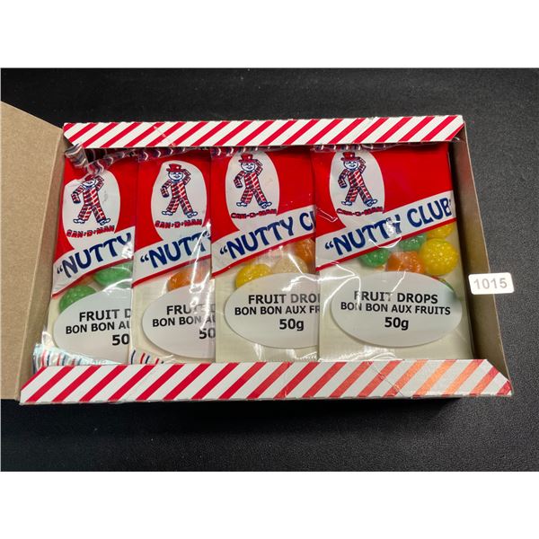 1 Box of "Nutty Club" Fruit Drops Candies - 12 Packs x 50g each - New Sealed