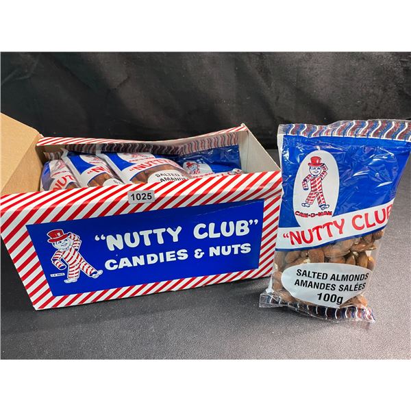 1 Box of "Nutty Club" Salted Almonds - 12 Packs x 100g each - New Sealed