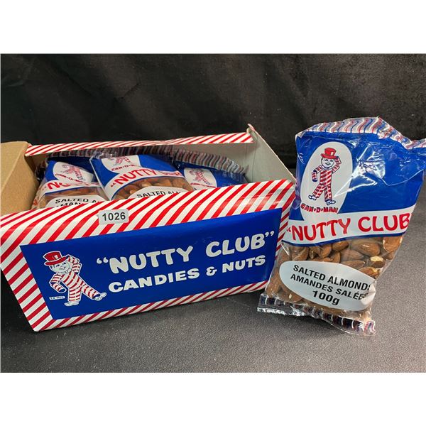 1 Box of "Nutty Club" Salted Almonds - 12 Packs x 100g each - New Sealed