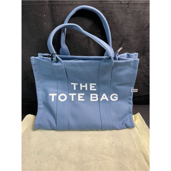 1 Canvas 'The Tote Bag' Handbag Travel Bag/Purse - Blue - 12.6" x 10.2" x 5.9" Size - Brand New