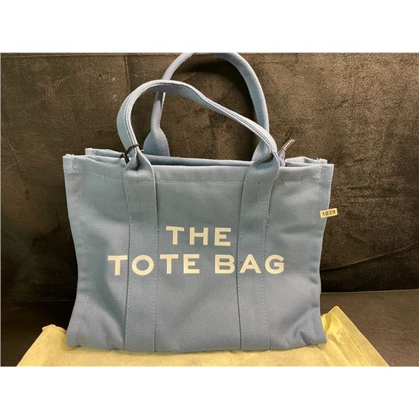 1 Canvas 'The Tote Bag' Handbag Travel Bag/Purse - Blue - 12.6" x 10.2" x 5.9" Size - Brand New