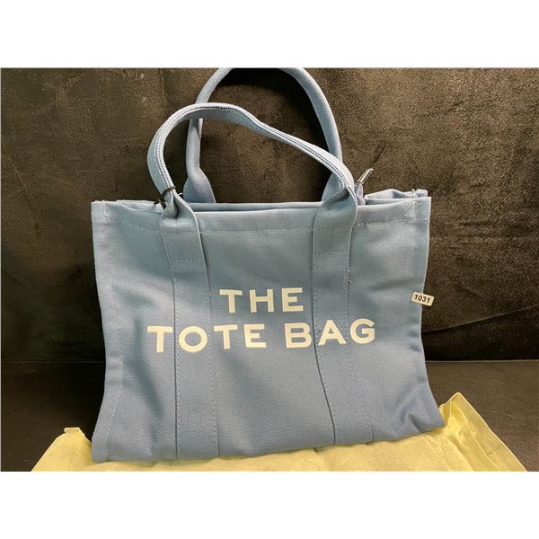 1 Canvas 'The Tote Bag' Handbag Travel Bag/Purse - Blue - 12.6" x 10.2" x 5.9" Size - Brand New