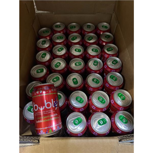 68 Single Cans of Merry Berry Bubly Sparkling Water Beverages - 355ml Each