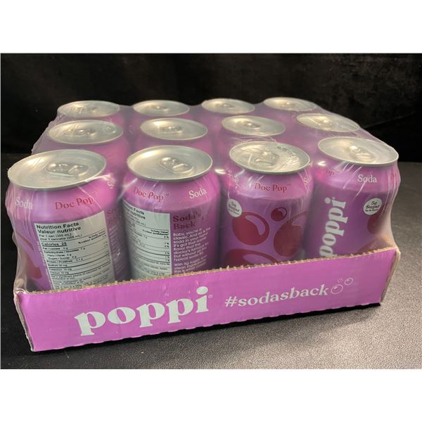 1 Case of Poppi Doc Pop Prebiotic Sparkling Soda Beverages - 12 x 355ml Cans