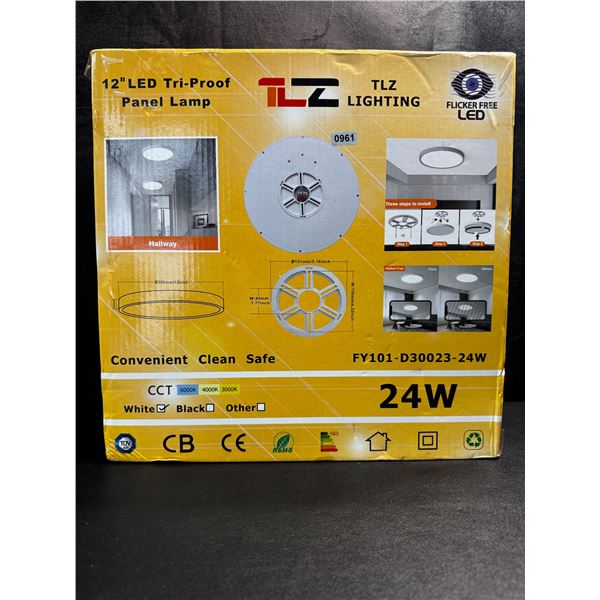 TLZ Lighting 6-Pack of 12" 24W LED Tri Proof Panel Lamps - New